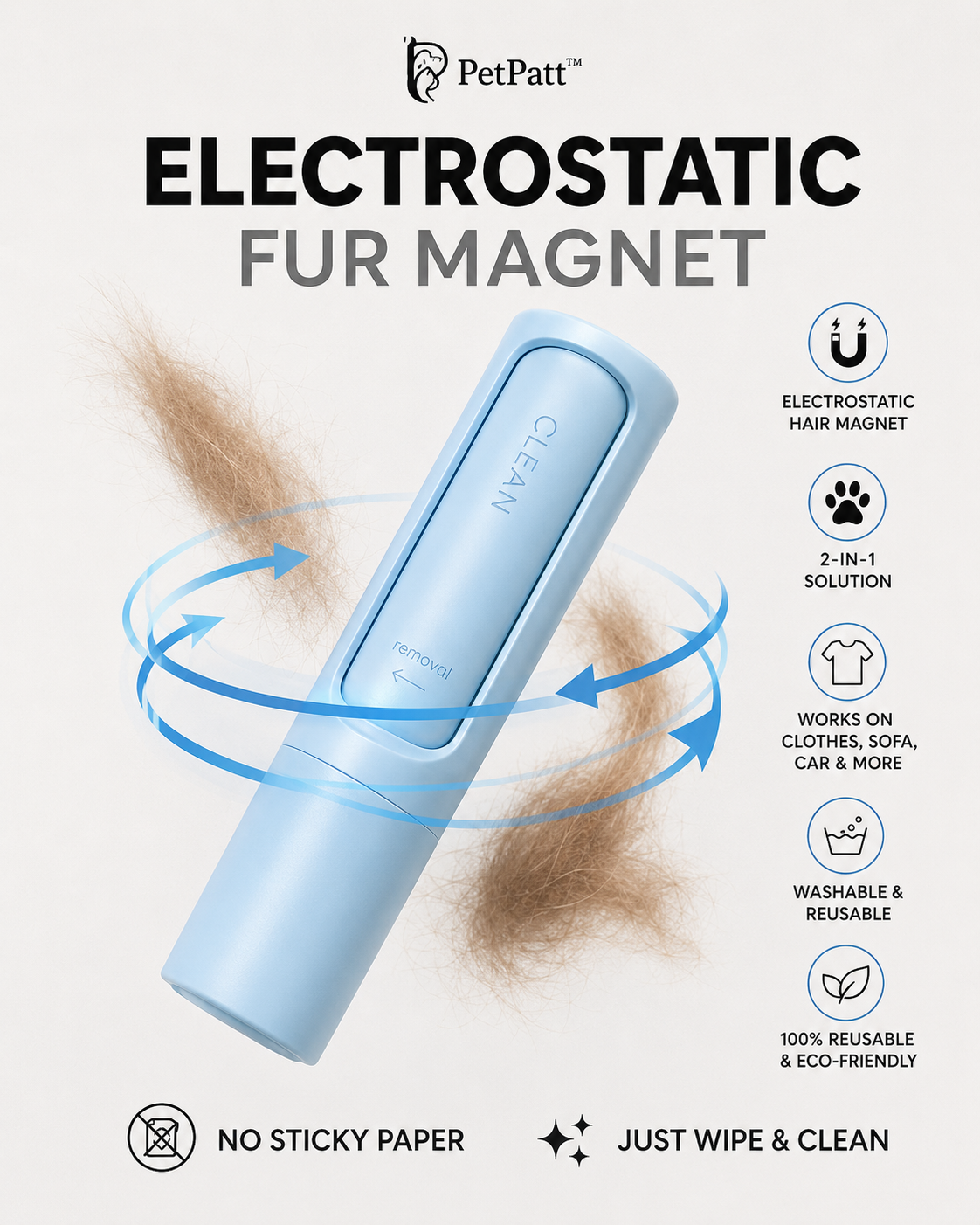 PetPatt™ Pet Static Hair Remover Brush